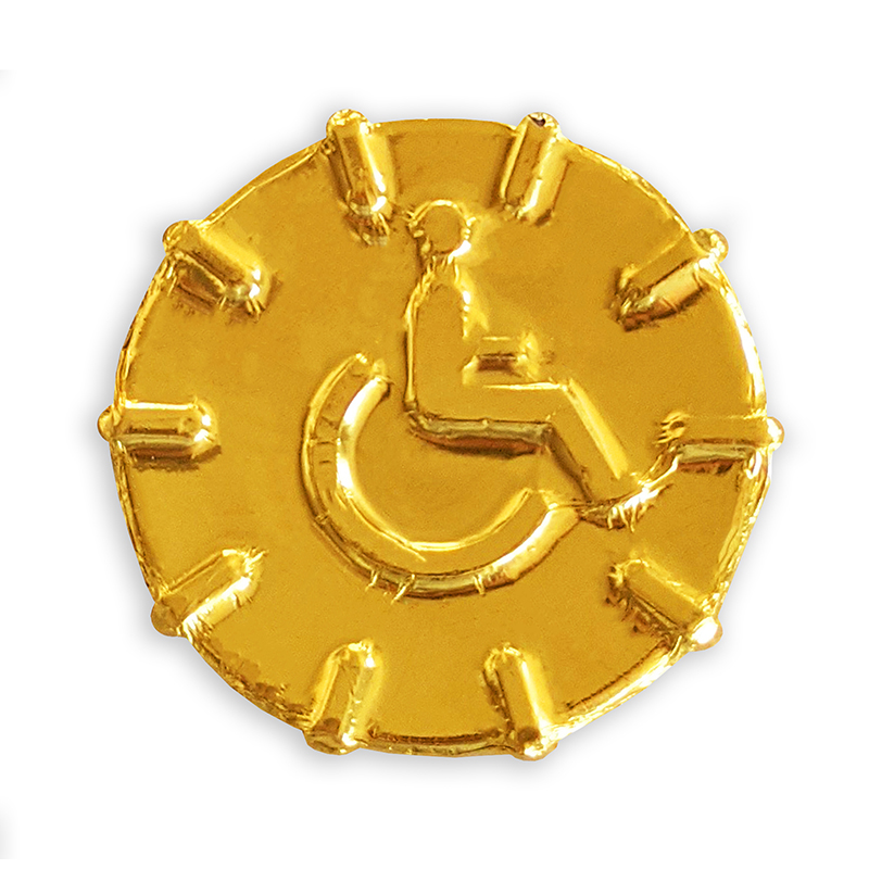 Gold Atomic Wheelchair Chocolate Puck 500mg