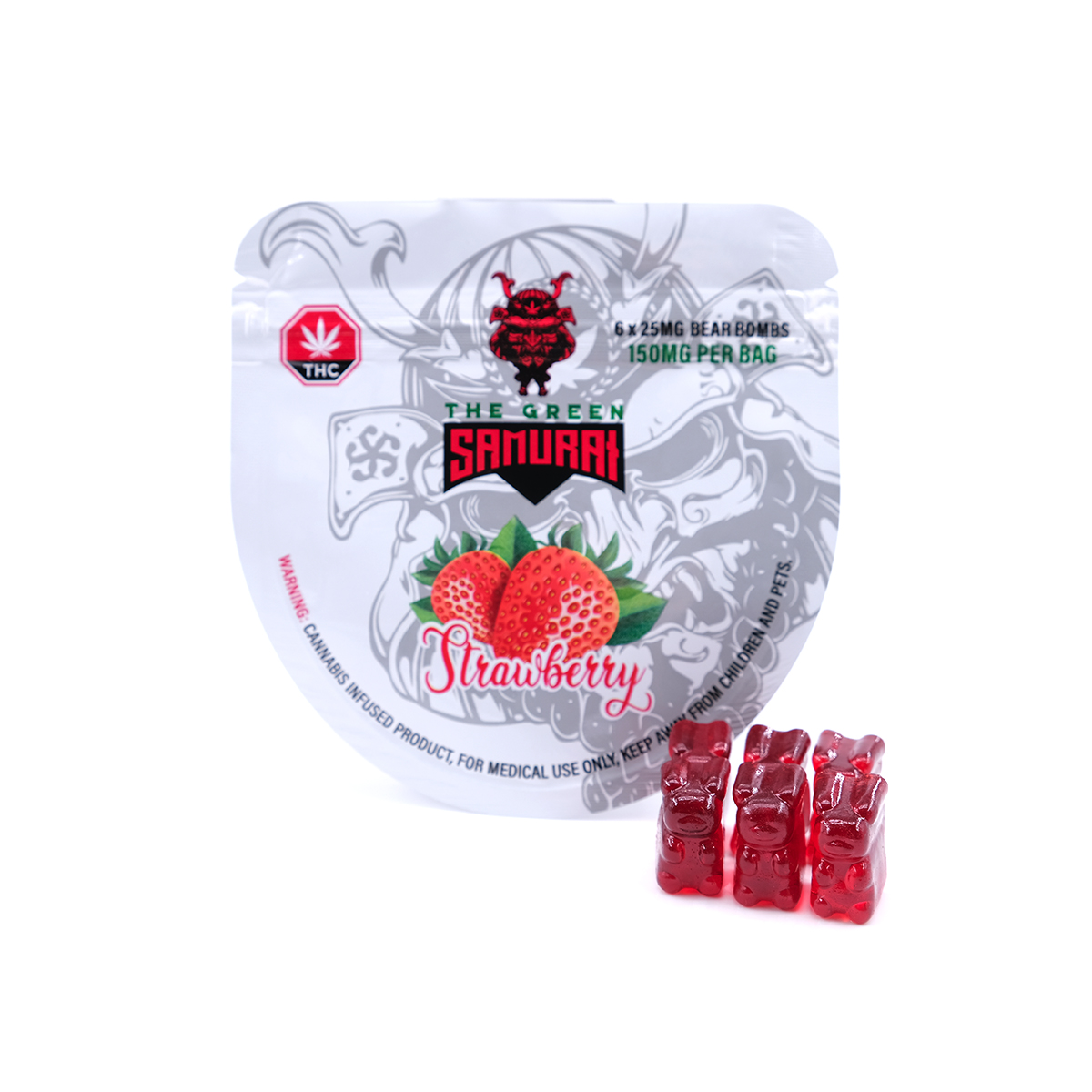 The Green Samurai – 150mg Bear Bombs – Strawberry