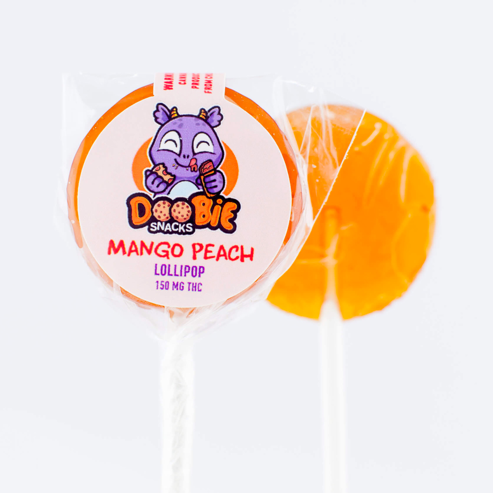 Doobie Snacks – 150mg THC Lollipop – Mango Peach