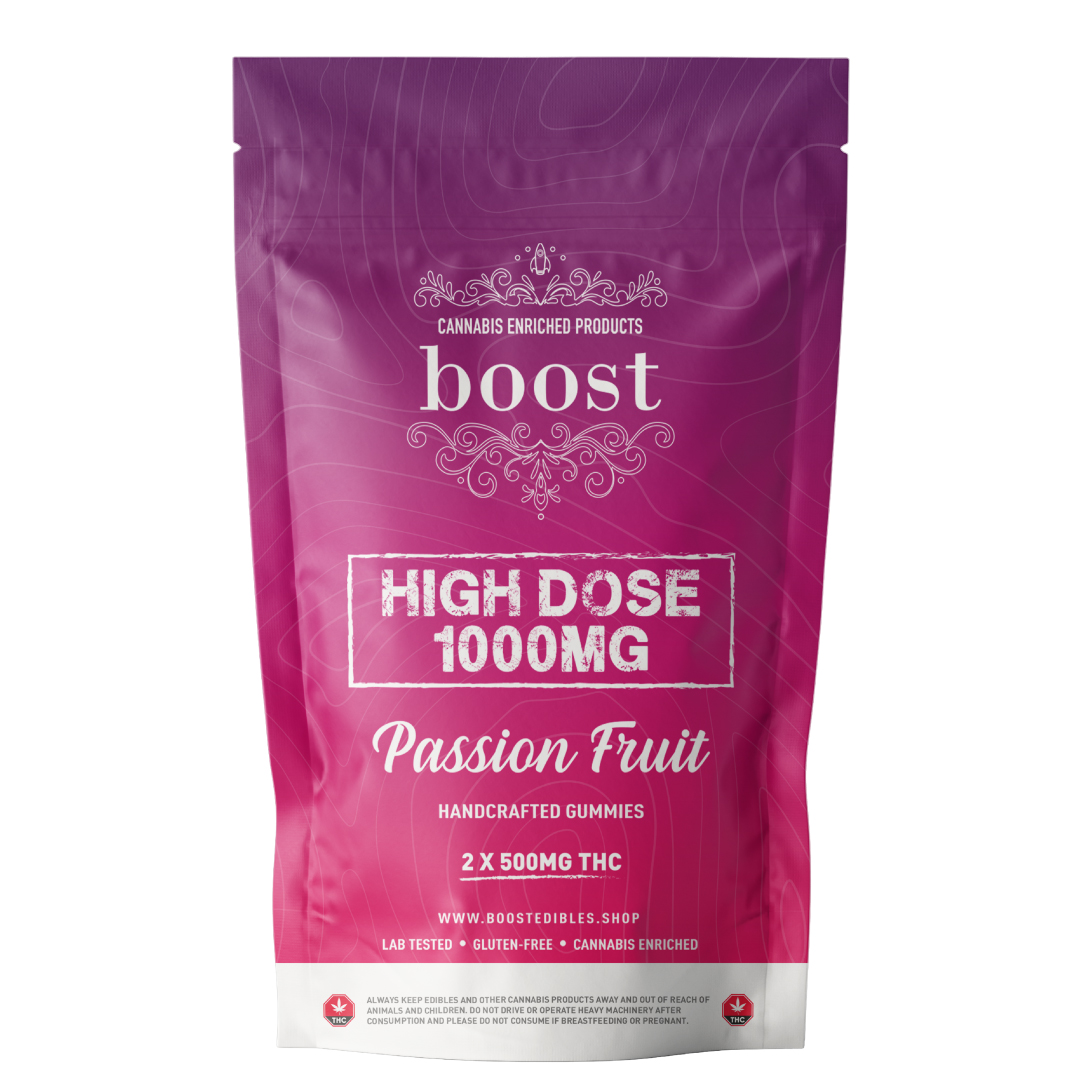 Boost THC High Dose - Passion Fruit 1000mg Gummies