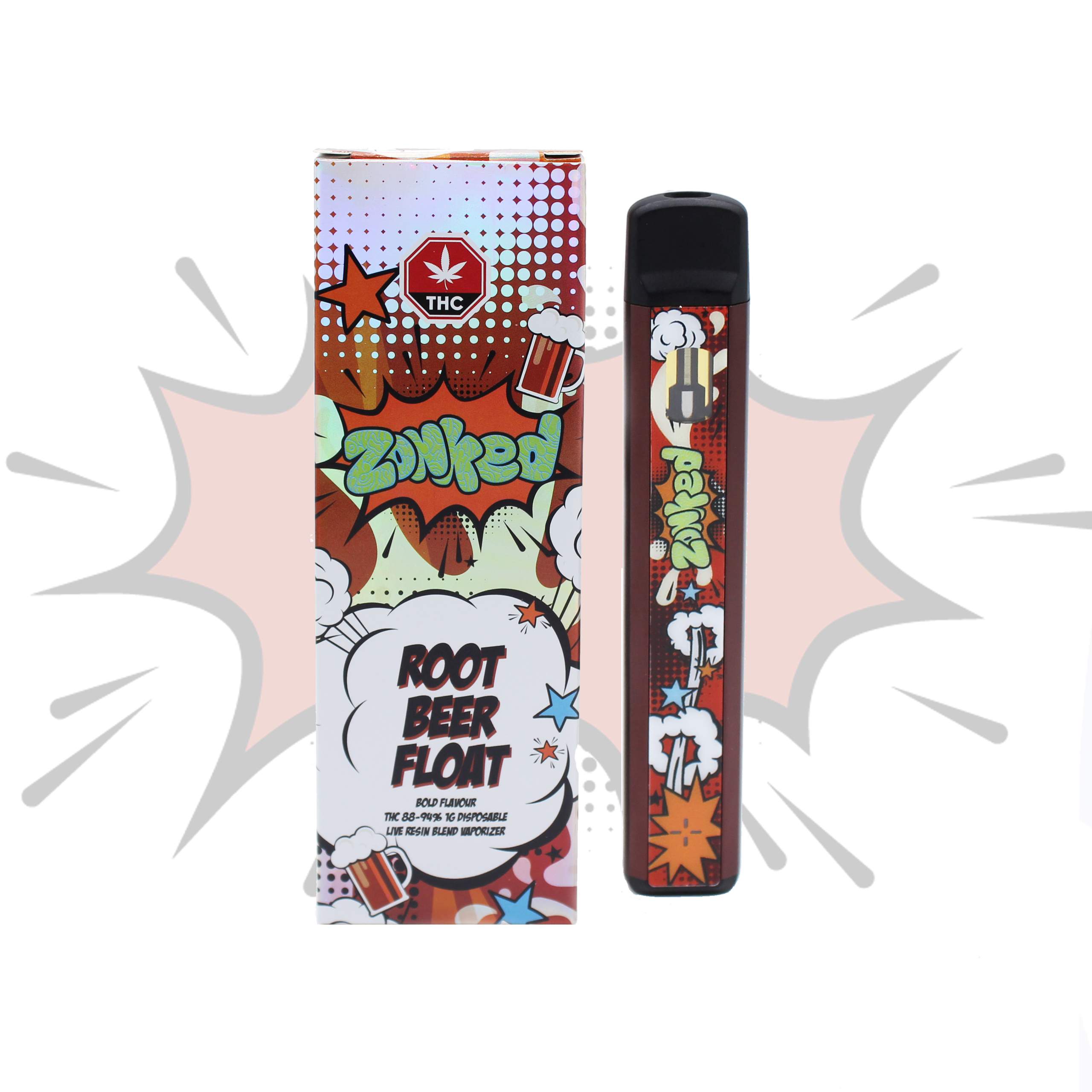 Zonked Live Resin Disposable Vape Pens (1g) - Root Beer