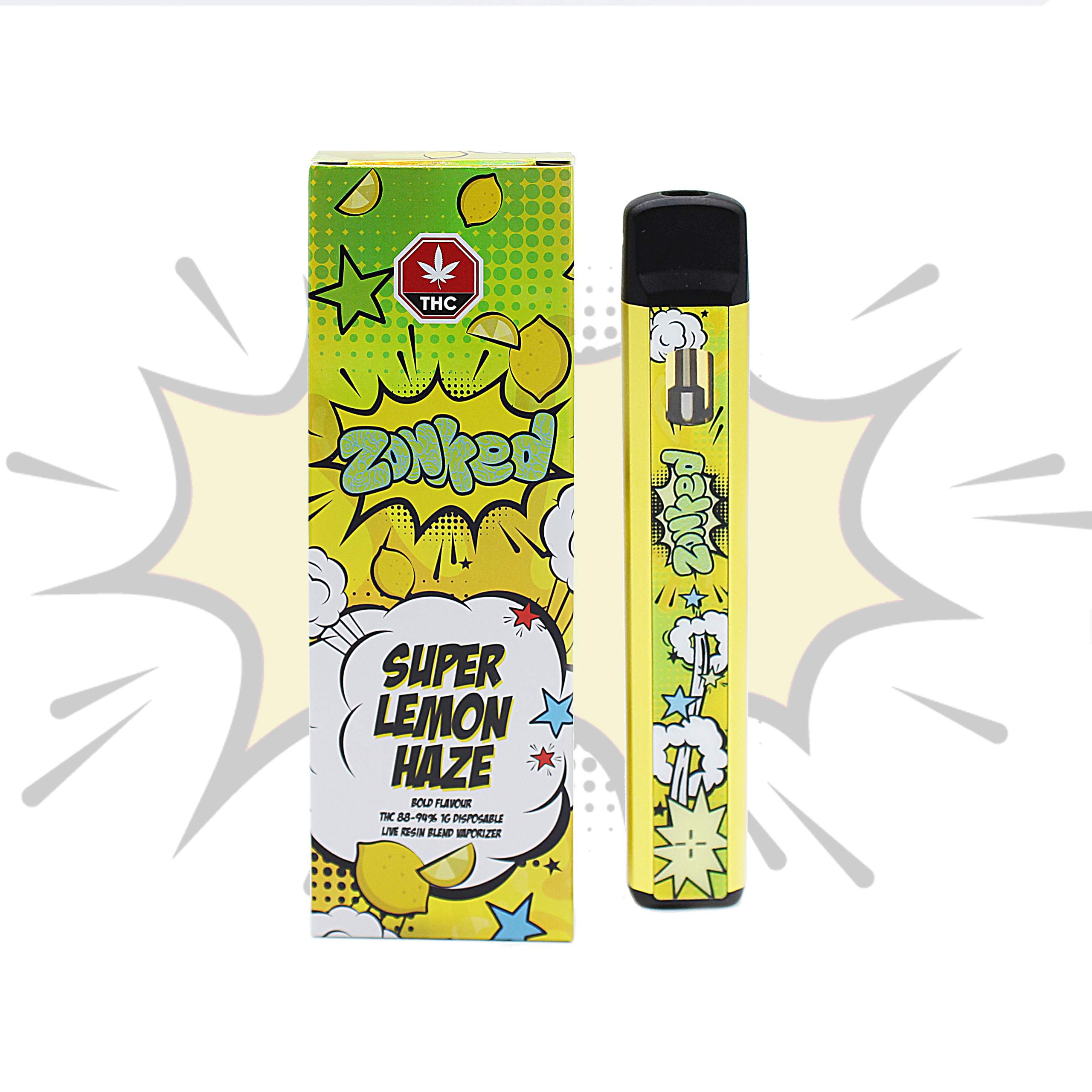 Zonked Live Resin Disposable Vape Pens (1g) - Super Lemon Haze