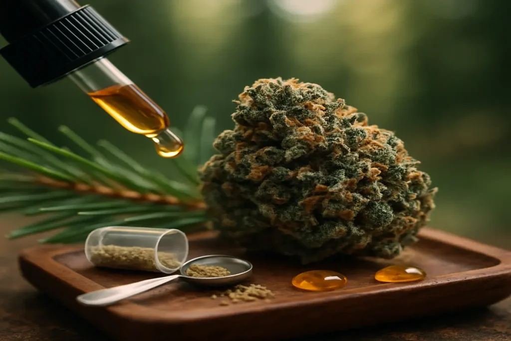 Microdosing the Pine Tar Strain Gentle Calm with an Indica Icon