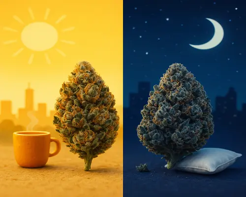 Daytime Biscotti Weed Strain vs nighttime Death Bubba Weed