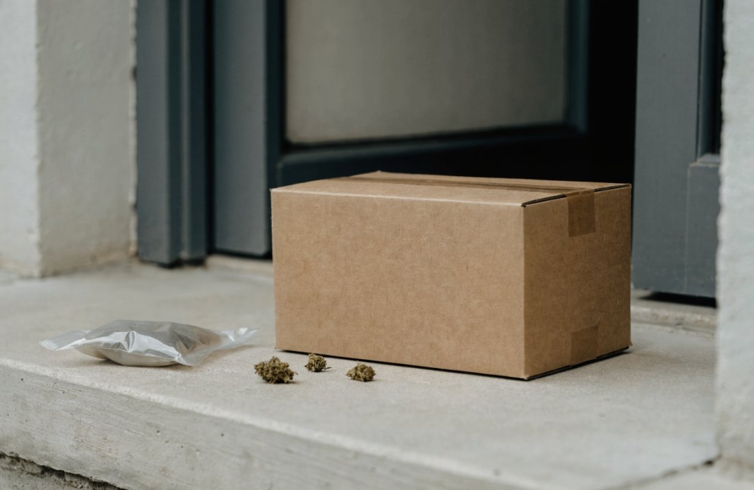 Discreet unmarked parcel of mail-order cannabis delivered in Canada - Bud Cargo