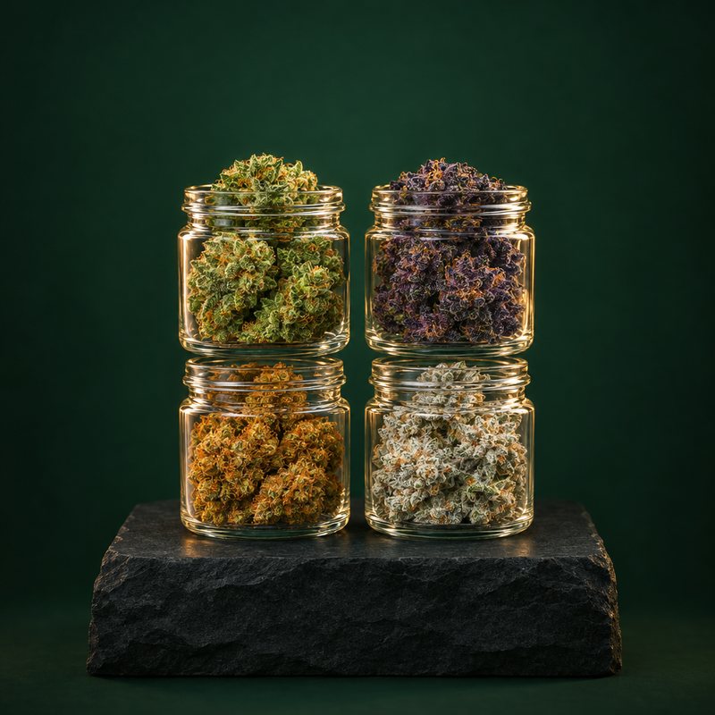 Mix and match cannabis strains in jars