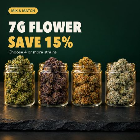 Mix and match 7g cannabis flower – save 15%