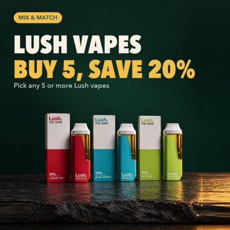 Mix and match Lush THC vapes – buy 5, save 20%